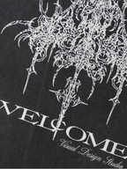 Welcome Skateboards - Chandelier Boxy Garment Dyed Tee - Vintage Black - Velocity 21