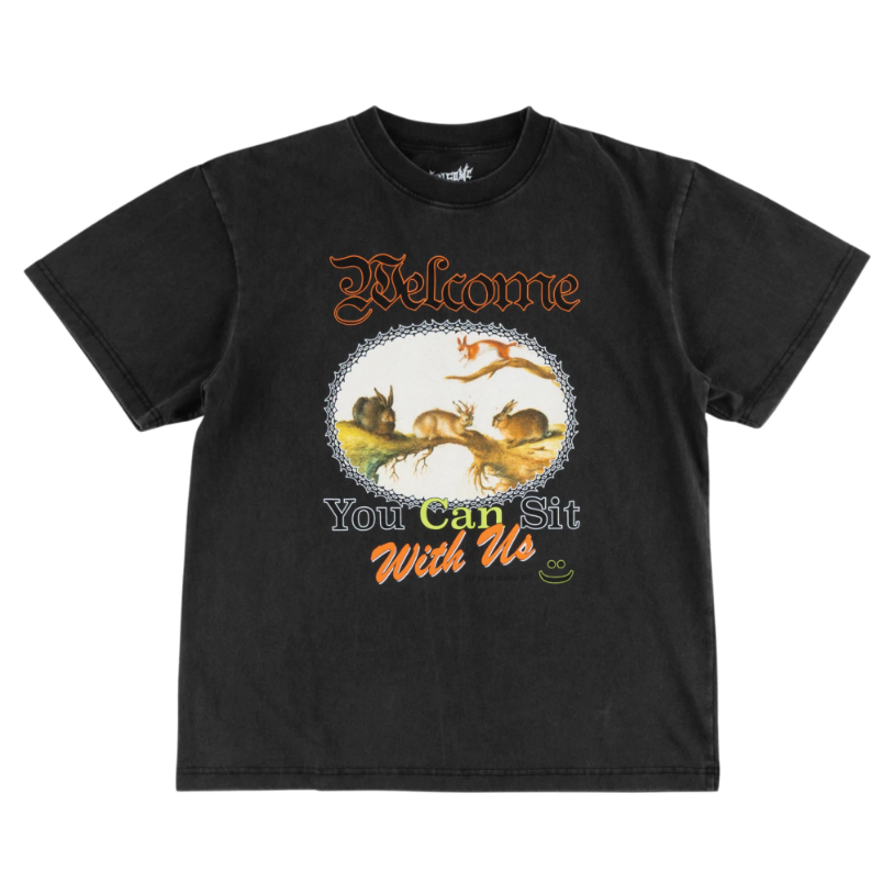 Welcome Skateboards - Friends Boxy Garment Dyed Tee - Vintage Black - Velocity 21