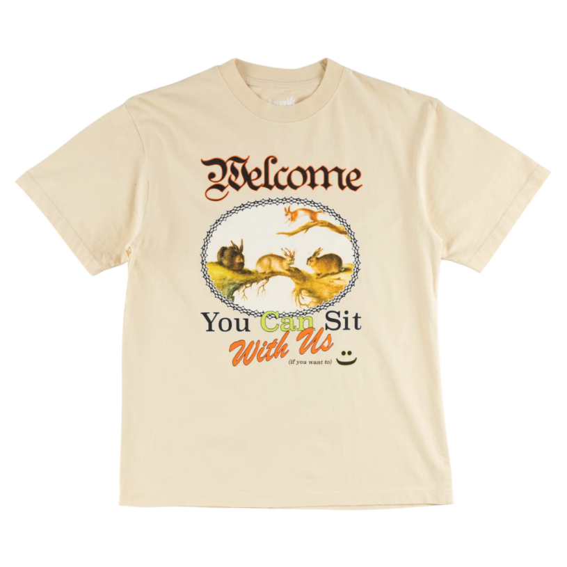 Welcome Skateboards - Friends Boxy Garment Dyed Tee - Bone - Velocity 21
