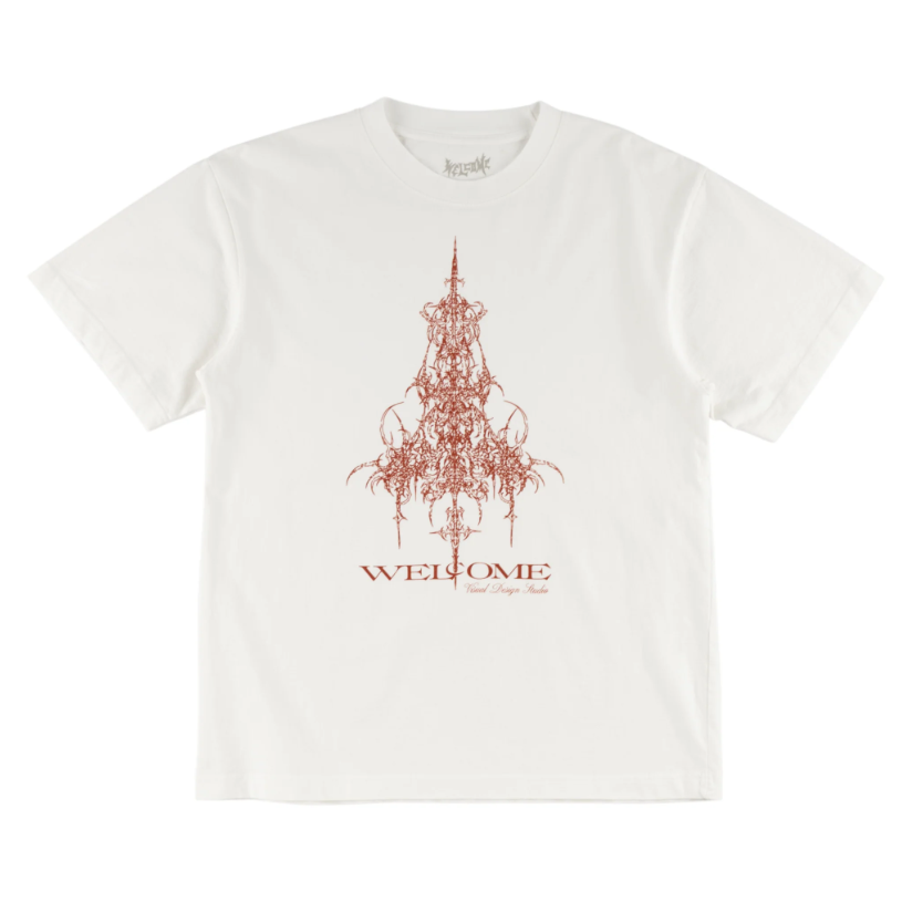 Welcome Skateboards - Chandelier Boxy Garment Dyed Tee - White - Velocity 21