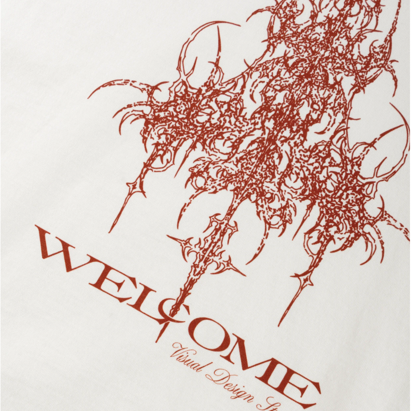 Welcome Skateboards - Chandelier Boxy Garment Dyed Tee - White - Velocity 21
