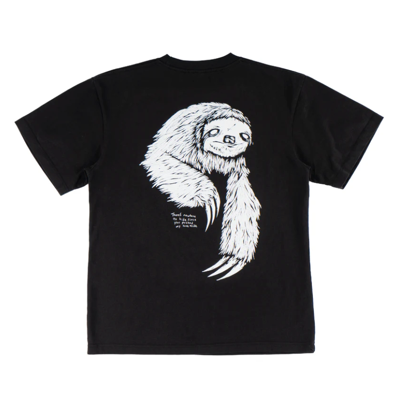 Welcome Skateboards - Sloth Boxy Garment Dyed Tee - Black - Velocity 21