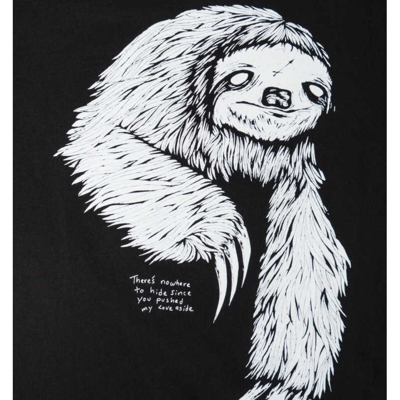 Welcome Skateboards - Sloth Boxy Garment Dyed Tee - Black - Velocity 21