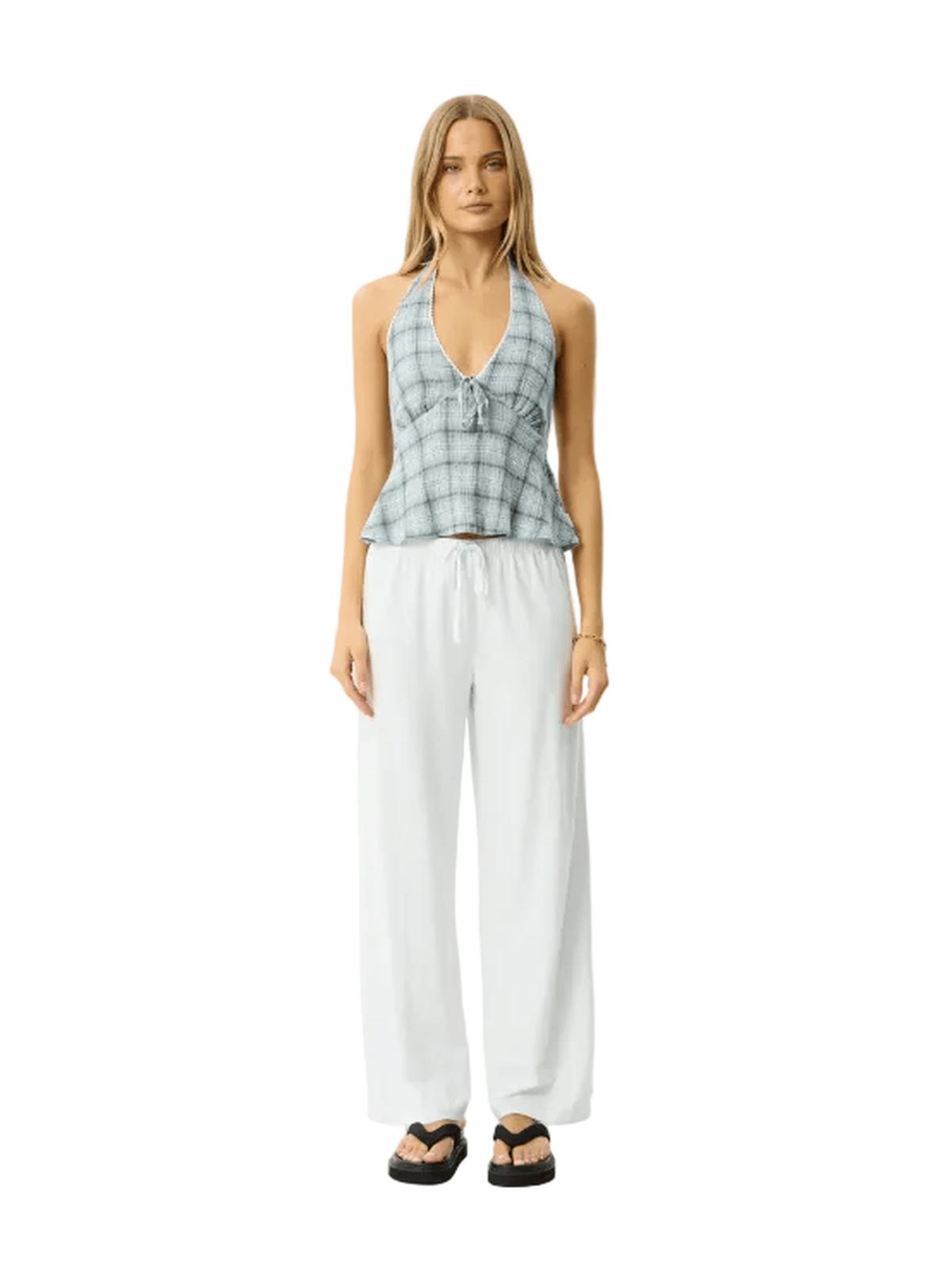 Afends - Lagoon Hemp Seersucker Halter Top - Velocity 21