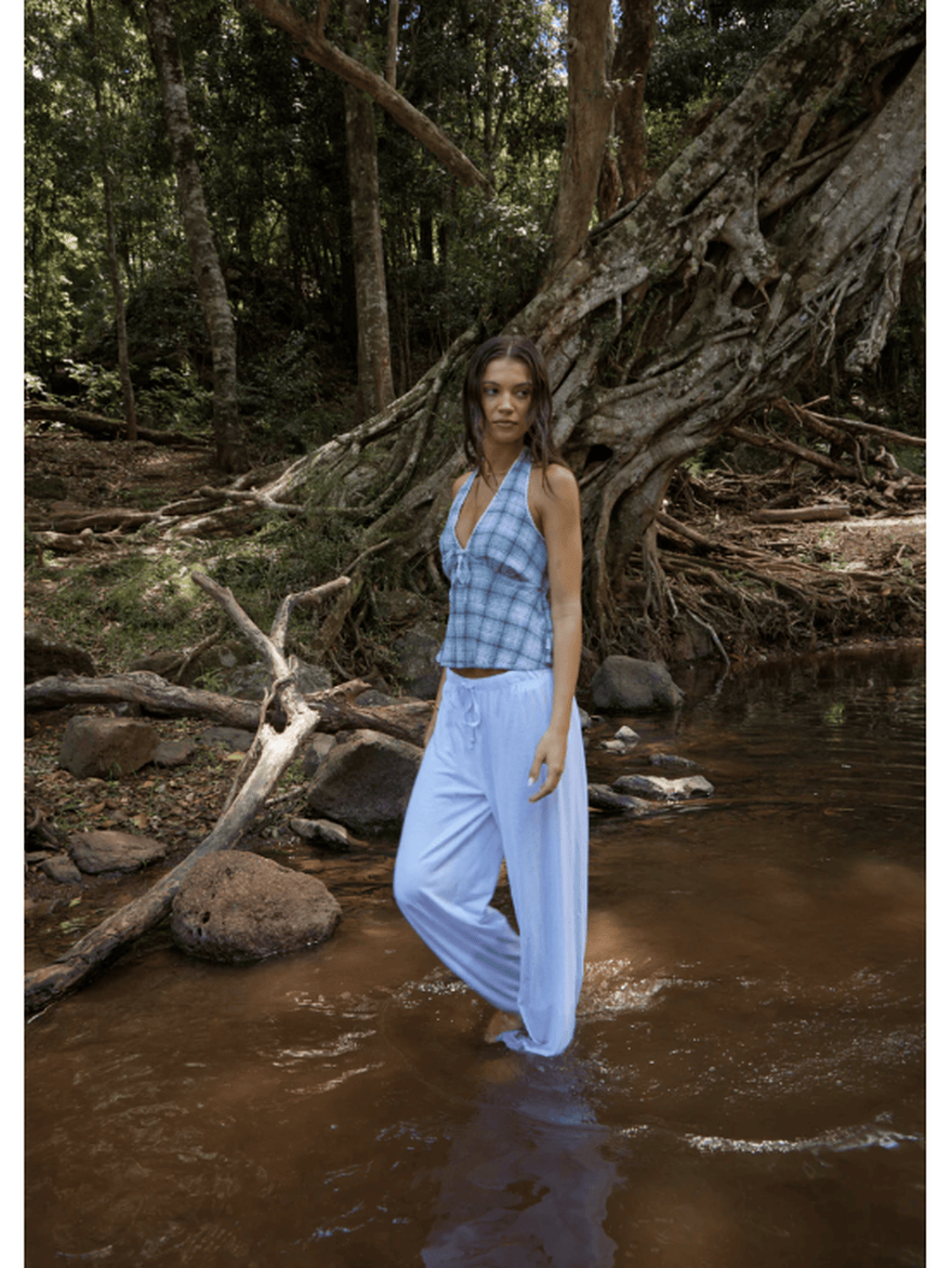 Afends - Lagoon Hemp Seersucker Halter Top - Velocity 21