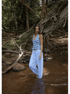 Afends - Lagoon Hemp Seersucker Halter Top - Velocity 21