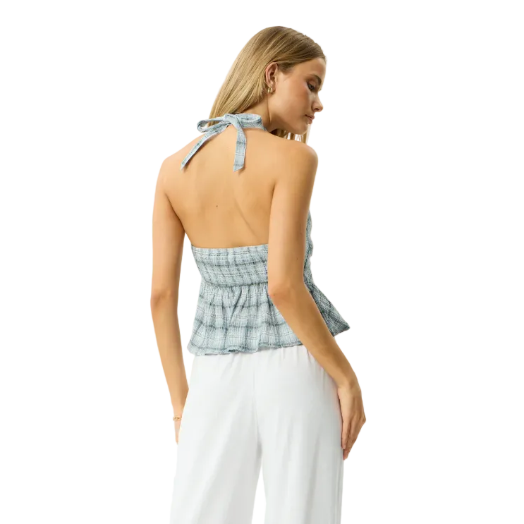 Afends - Lagoon Hemp Seersucker Halter Top - Velocity 21