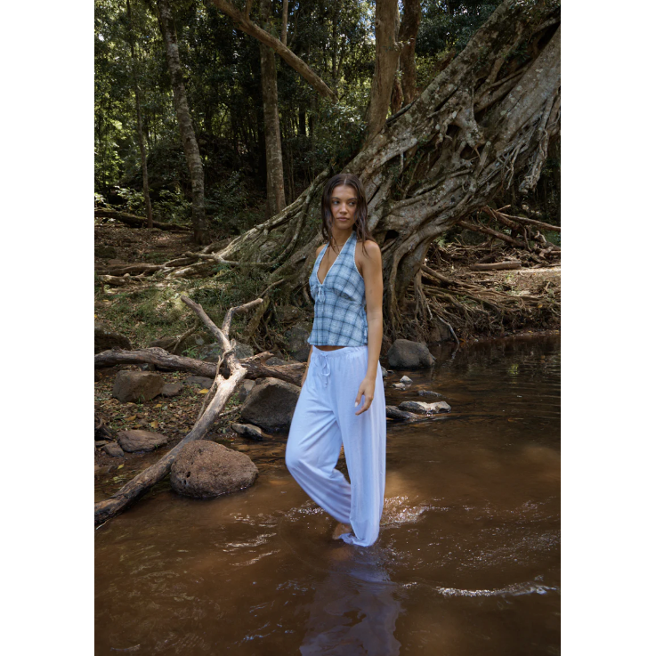 Afends - Lagoon Hemp Seersucker Halter Top - Velocity 21