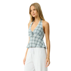 Afends - Lagoon Hemp Seersucker Halter Top - Velocity 21