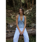 Afends - Lagoon Hemp Seersucker Halter Top - Velocity 21