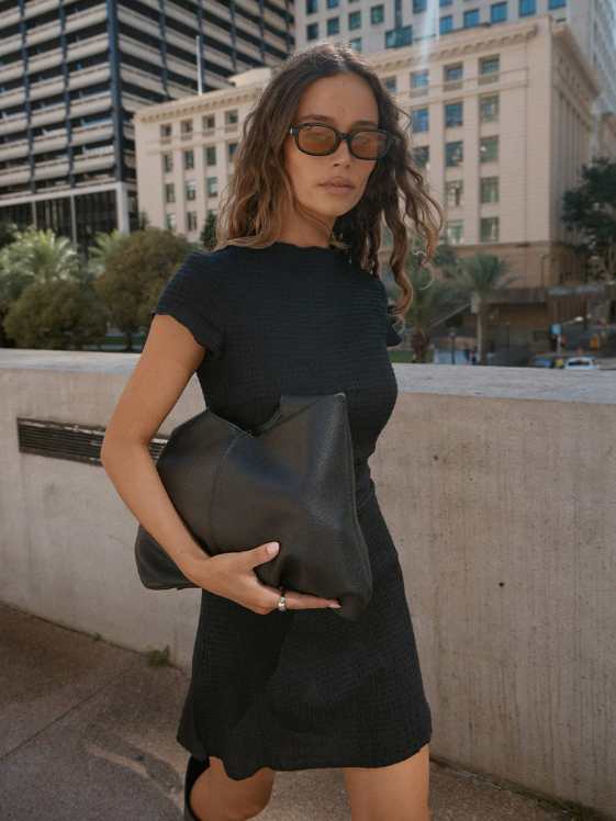Elodie Hemp Seersucker Mini Dress