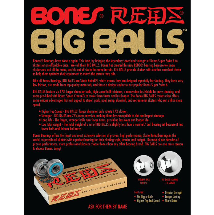 Bones - Bones Bearings - Big Ball Reds - Velocity 21