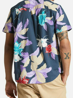Charter Print S/S Woven - Washed Navy Passion