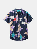Charter Print S/S Woven - Washed Navy Passion