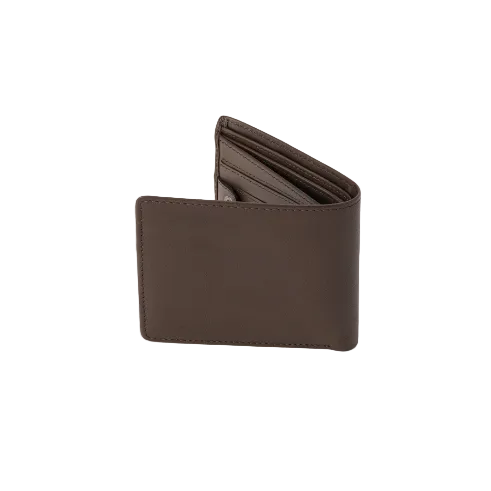 Single Stone Leather Wallet - Dark Brown