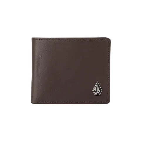 Single Stone Leather Wallet - Dark Brown