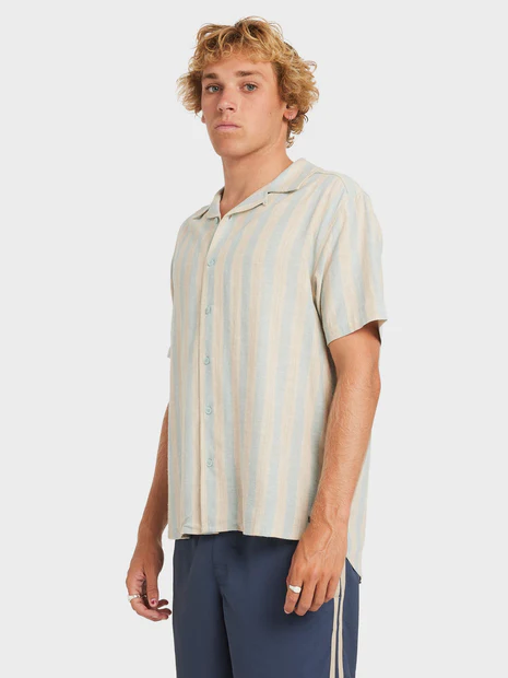 Beat Stripe SS Shirt - Chambray