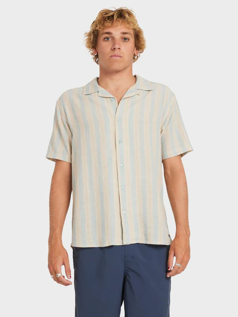 Beat Stripe SS Shirt - Chambray