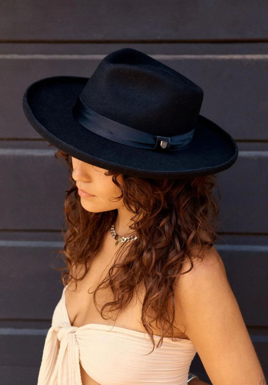 Victoria Felt Fedora - Black