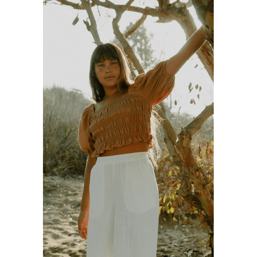 Rhythm - Bronte Smocked Top - Biscuit - Velocity 21