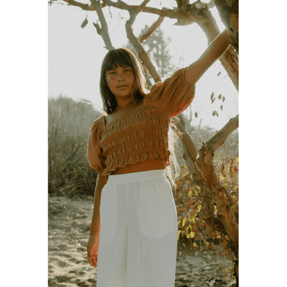 Rhythm - Bronte Smocked Top - Biscuit - Velocity 21
