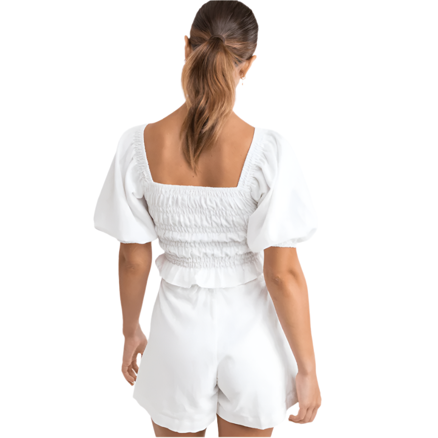 Rhythm - Bronte Smocked Top - White - Velocity 21