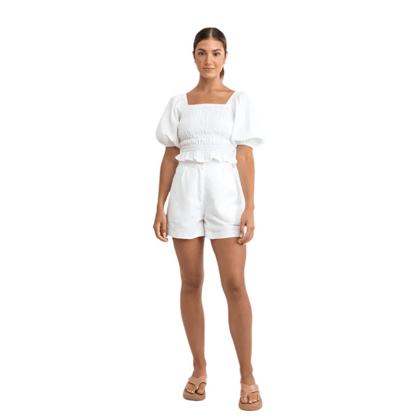 Rhythm - Bronte Smocked Top - White - Velocity 21
