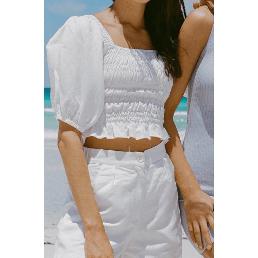 Rhythm - Bronte Smocked Top - White - Velocity 21