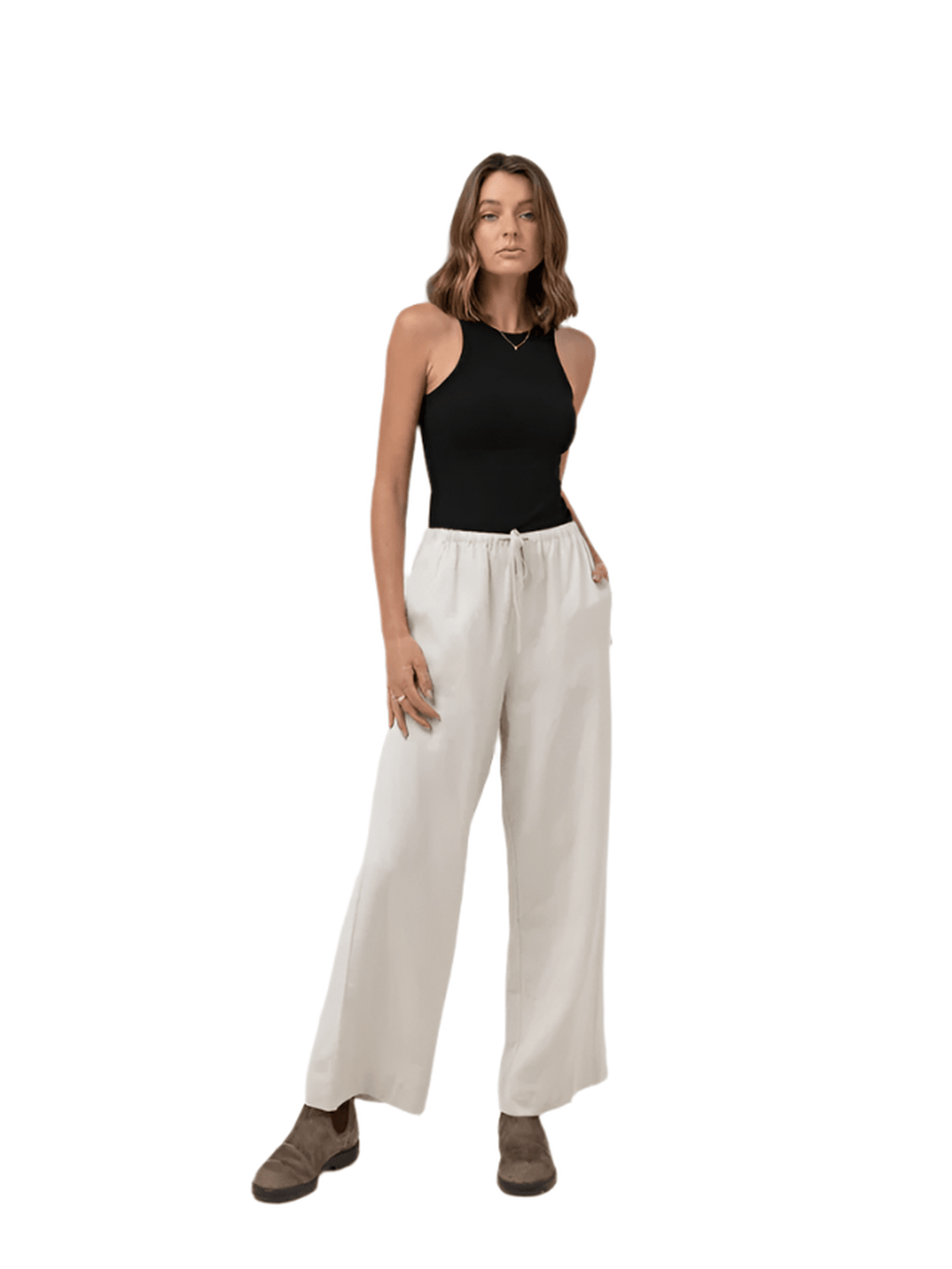 Rhythm - Classic Drawstring Pant - Oat - Velocity 21