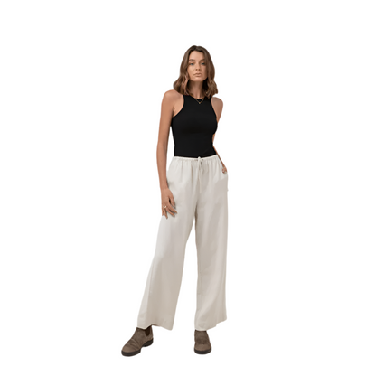 Rhythm - Classic Drawstring Pant - Oat - Velocity 21