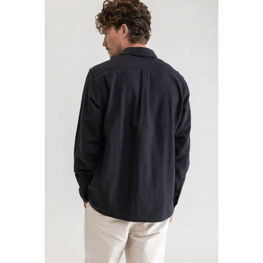 Rhythm - Classic Linen LS Shirt - Black - Velocity 21