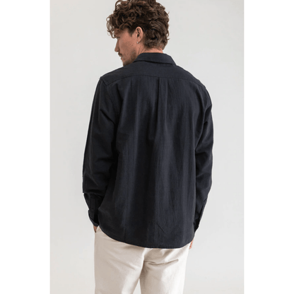 Rhythm - Classic Linen LS Shirt - Black - Velocity 21