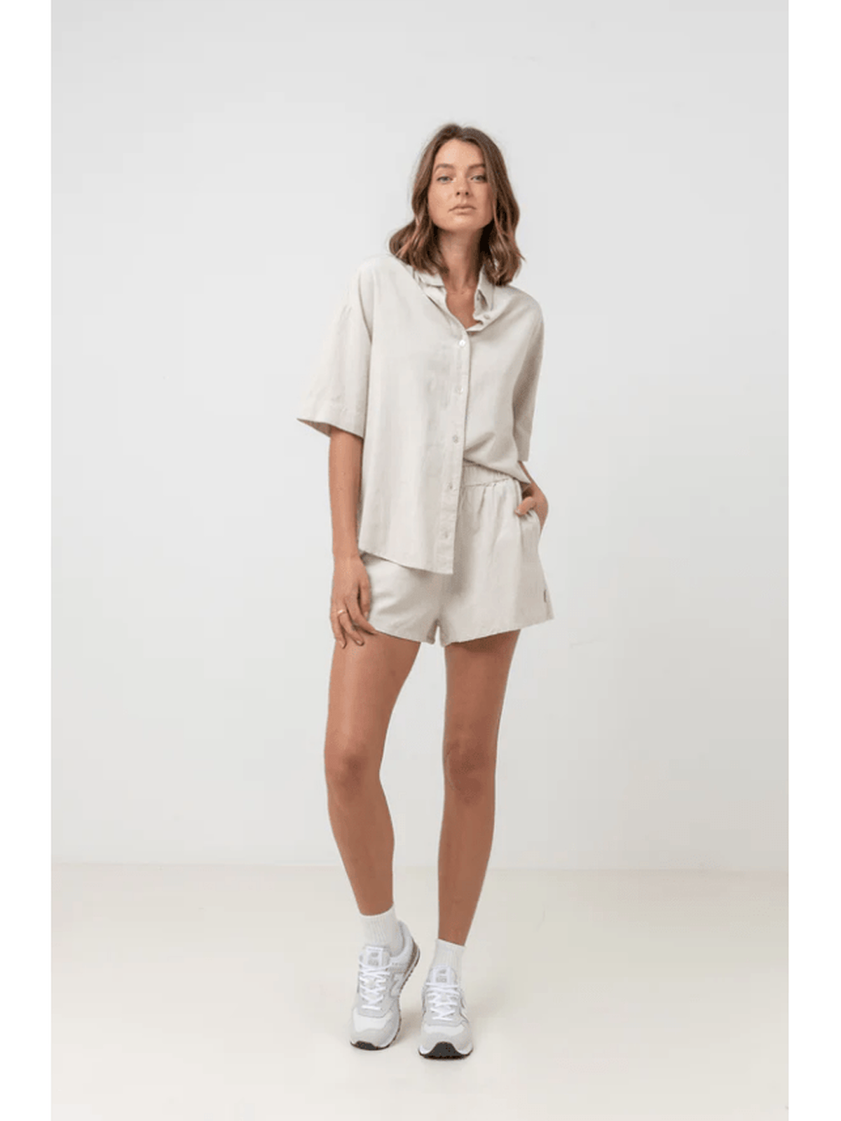 Rhythm - Classic Lounge Shirt - Oat - Velocity 21