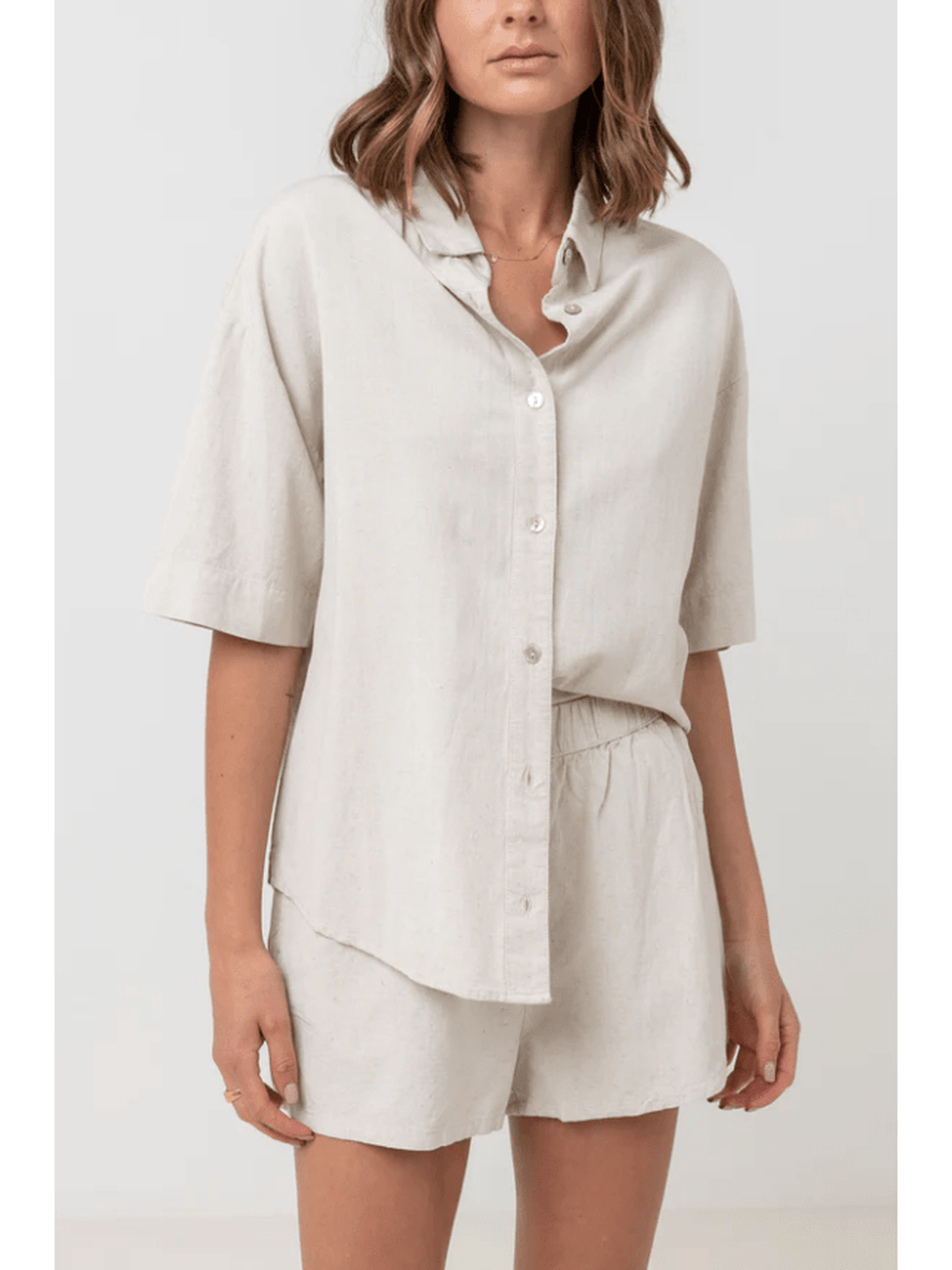 Rhythm - Classic Lounge Shirt - Oat - Velocity 21