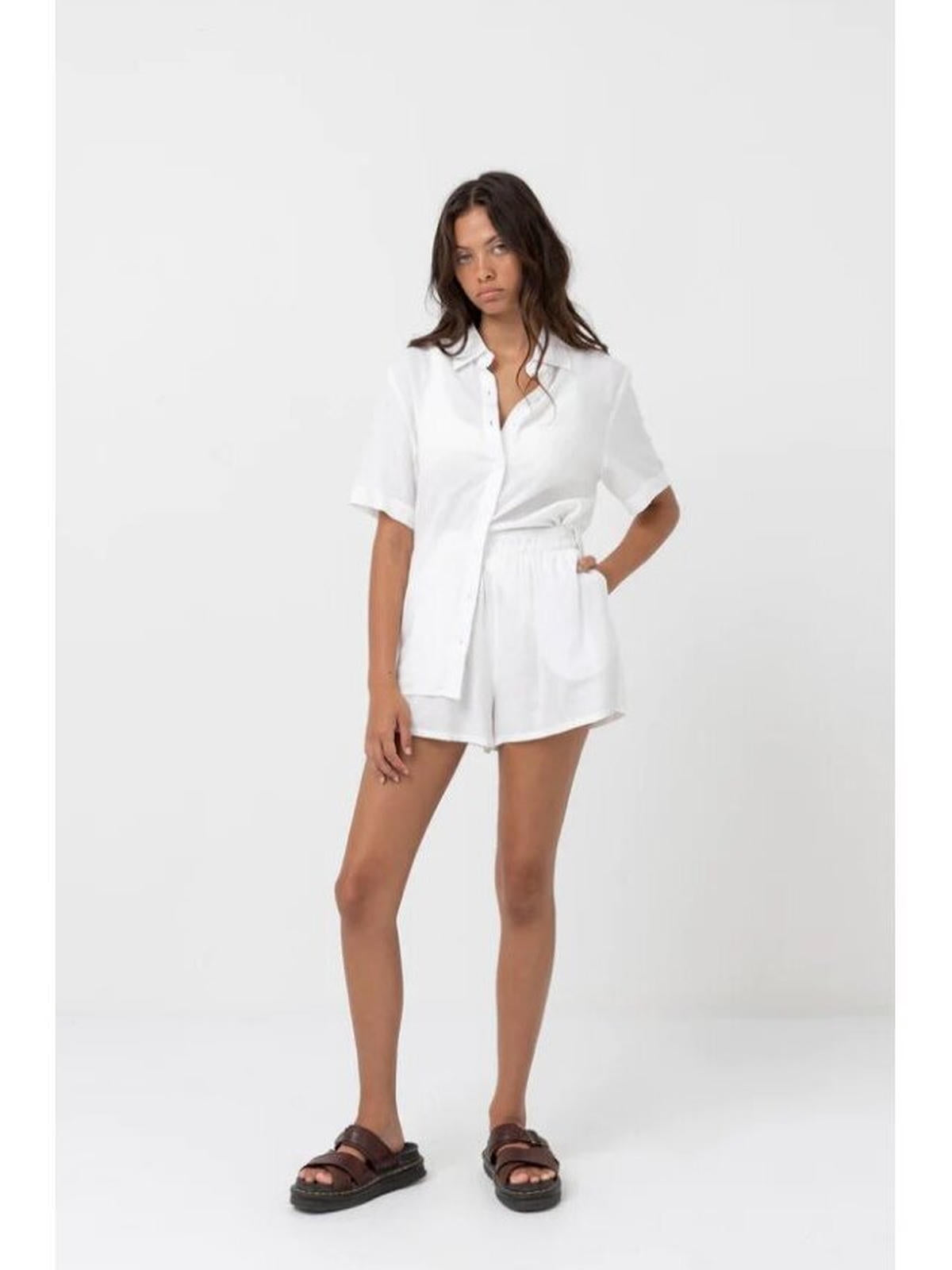 Rhythm - Classic Lounge Shirt - White - Velocity 21