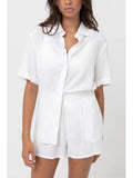 Rhythm - Classic Lounge Shirt - White - Velocity 21