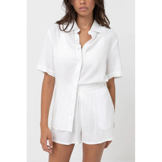 Rhythm - Classic Lounge Shirt - White - Velocity 21