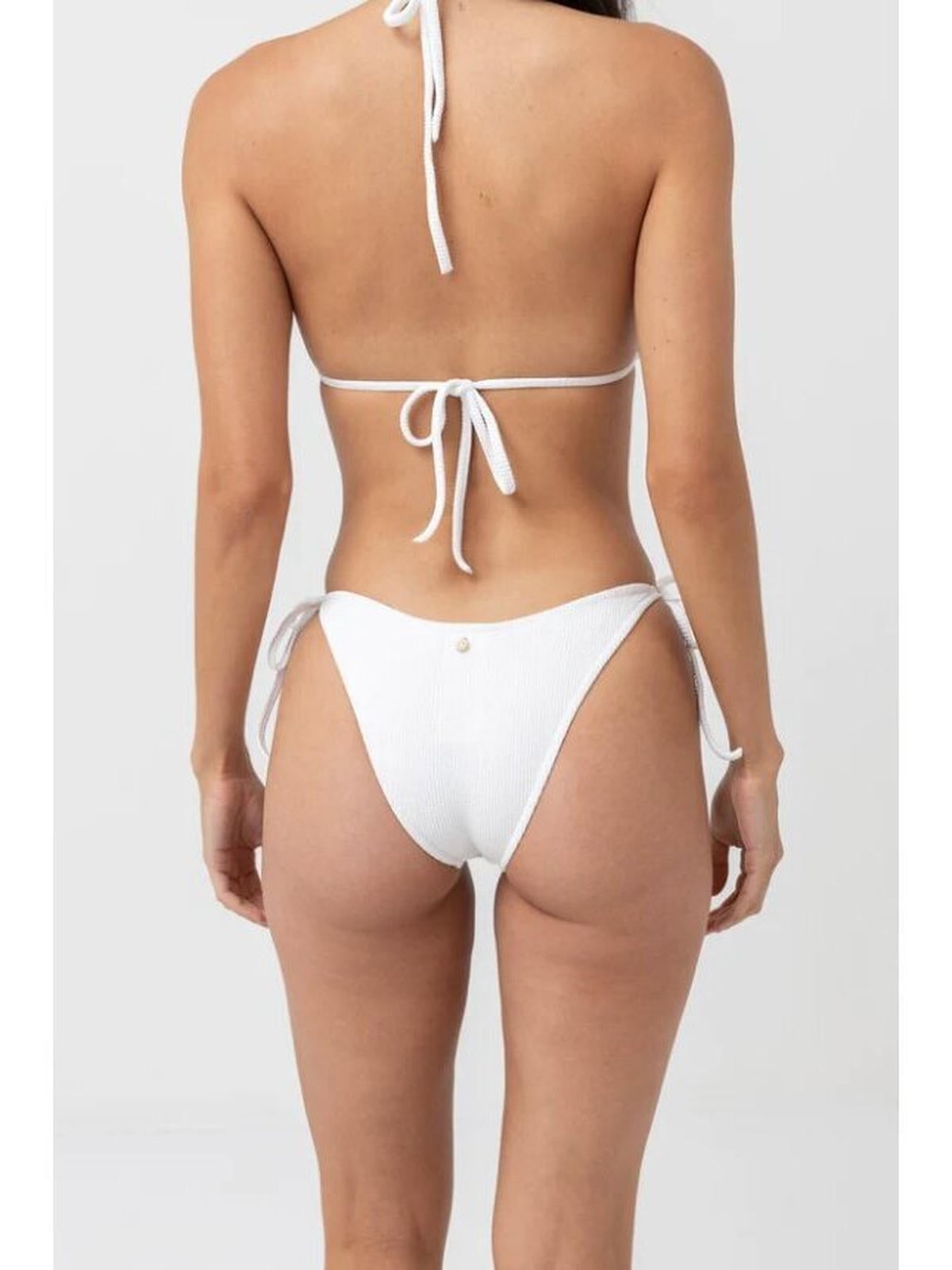 Rhythm - Isla Rib Eco Tie Side Hi Cut Pant - White - Velocity 21