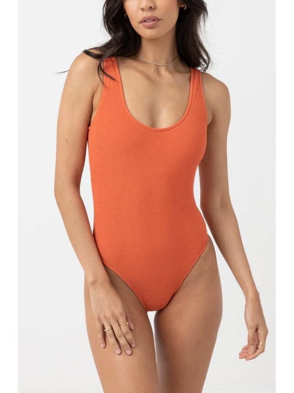 Rhythm - Isla Rib Scoop Neck One Piece - Velocity 21