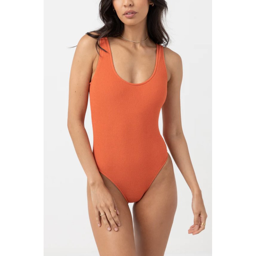Rhythm - Isla Rib Scoop Neck One Piece - Velocity 21