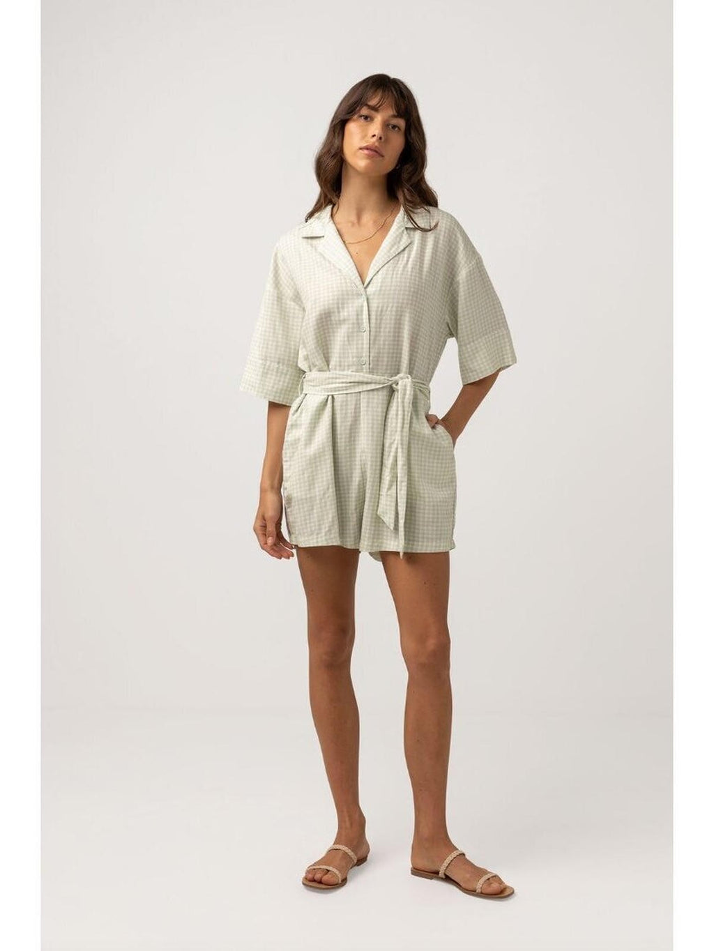 Rhythm - Maisy Check Vacay Romper - Velocity 21