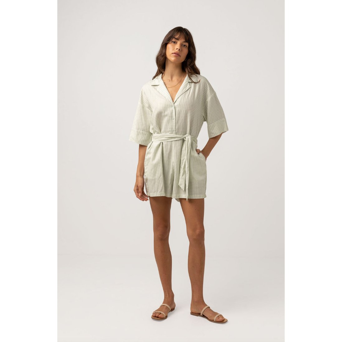 Rhythm - Maisy Check Vacay Romper - Velocity 21