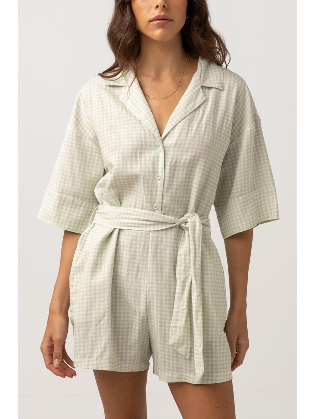 Rhythm - Maisy Check Vacay Romper - Velocity 21