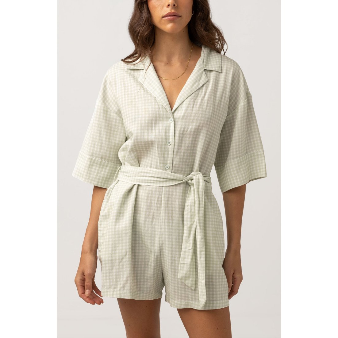 Rhythm - Maisy Check Vacay Romper - Velocity 21