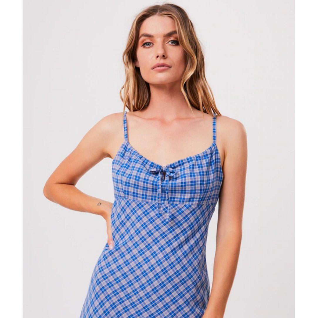 Afends - Porcelain Hemp Check Maxi Dress - Velocity 21