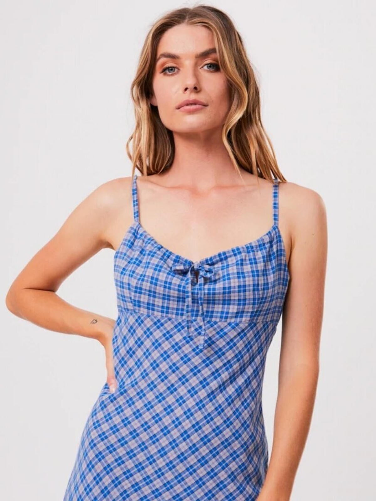 Afends - Porcelain Hemp Check Maxi Dress - Velocity 21