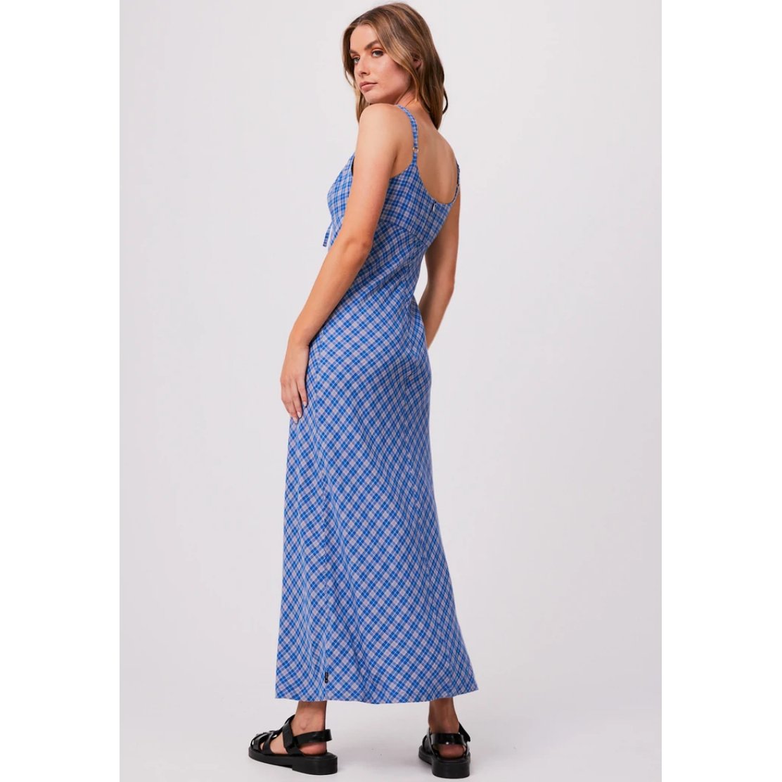 Afends - Porcelain Hemp Check Maxi Dress - Velocity 21