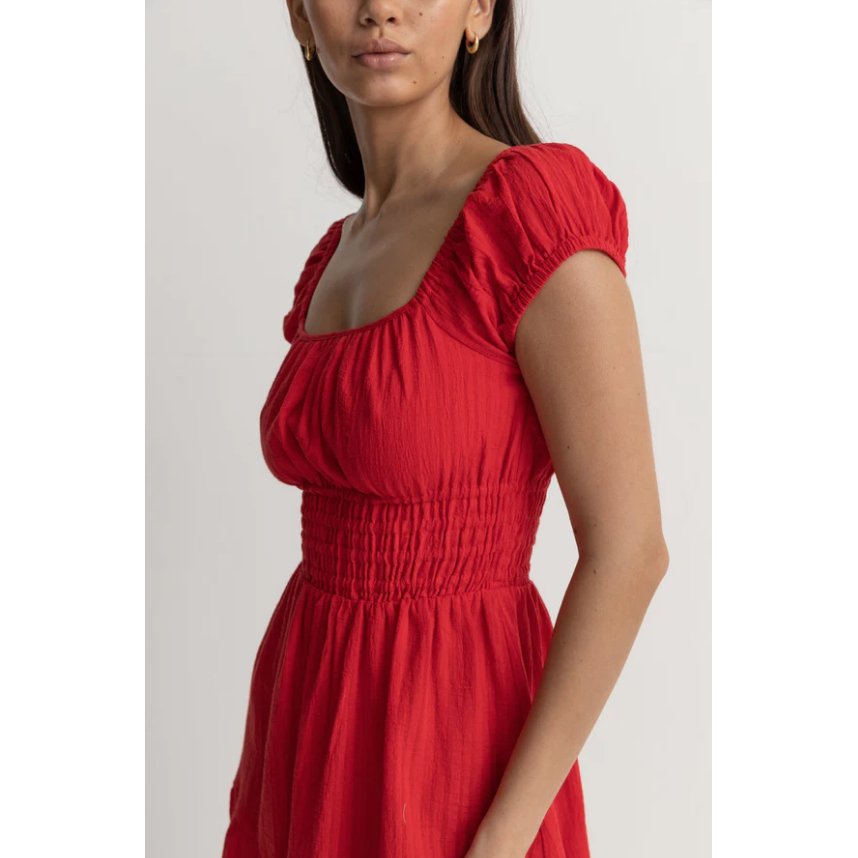 Rhythm - Raya Cap Sleeve Mini Dress - Red Sand - Velocity 21