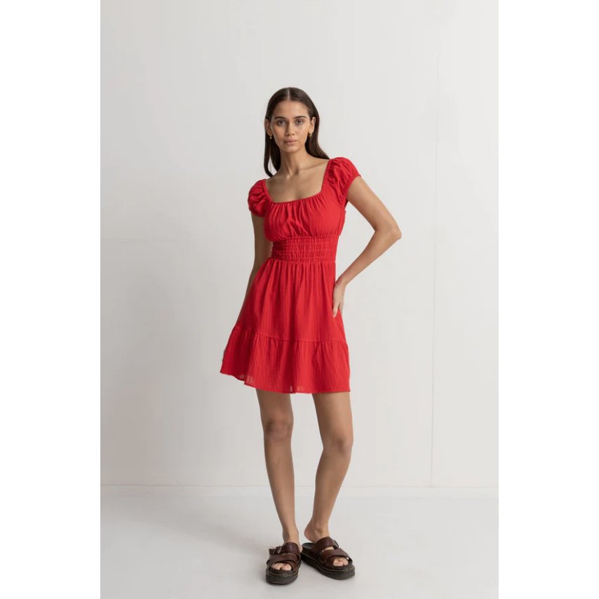 Rhythm - Raya Cap Sleeve Mini Dress - Red Sand - Velocity 21