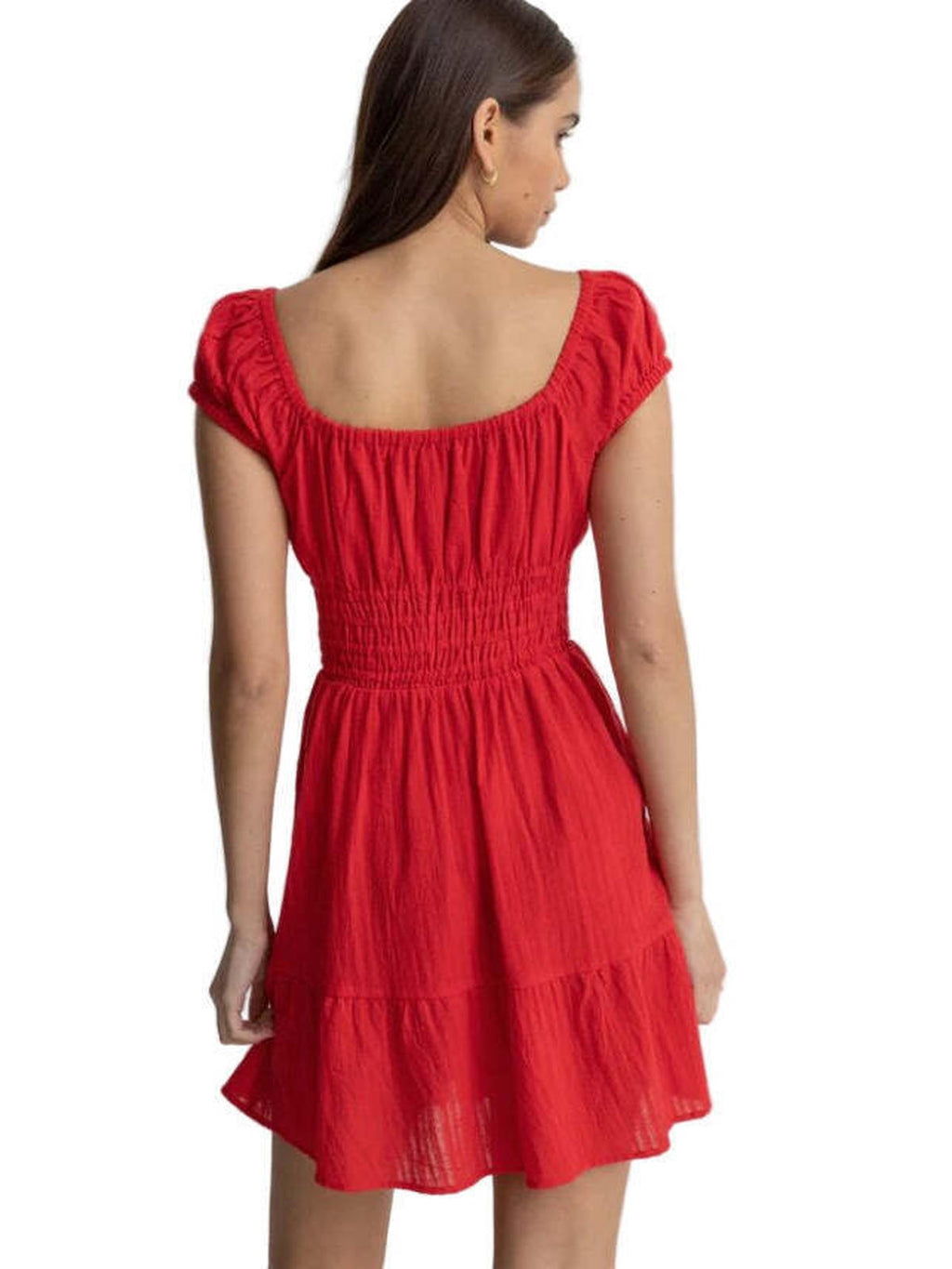 Rhythm - Raya Cap Sleeve Mini Dress - Red Sand - Velocity 21
